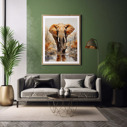 Safari Sovereignty Elephant Art Posters, Wildlife Art Decor, Elephant Print