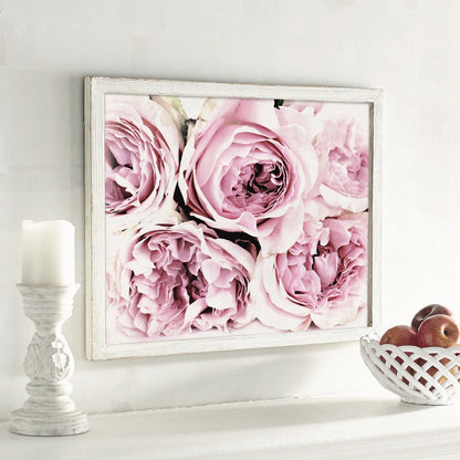 Large Bunch of Pink Peony Flowers Poster Print Wall Art Decor