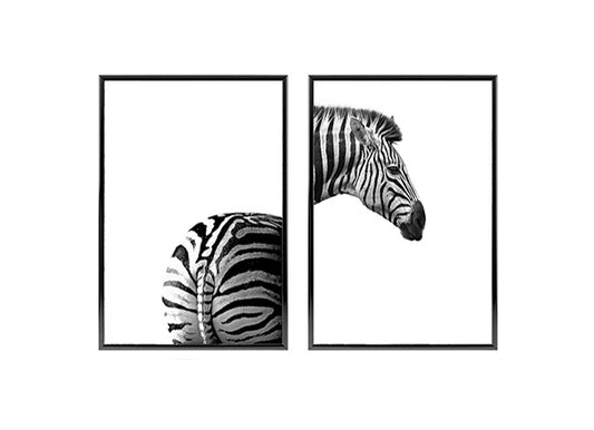 Set of 2 Zebra Poster Print, Safari Animal Wall Home Decor
