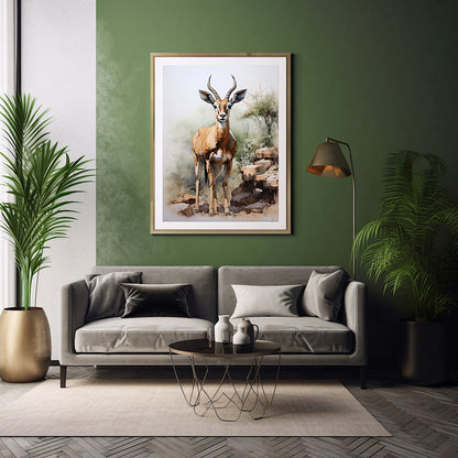 Gazelle Wonder: Wildlife Art Prints, Jungle Poster, Wall Art Poster Print