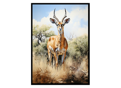 Jungle Poster, Gazelle, Gazelle Poster, Safari Animal,  Wildlife Art Decor, Gazelle Print