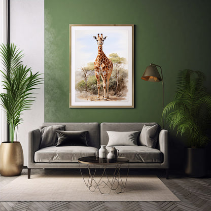 Giraffe Wonder Wildlife Art Prints ,  Wildlife Art Decor Poster Print