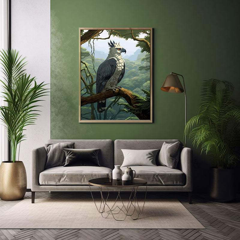 Harpy Eagle Bird Print Jungle Bird Print Wall Art Print Tropical Bird Poster