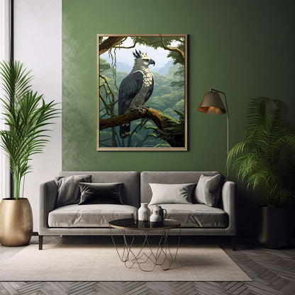 Harpy Eagle Bird Print Jungle Bird Print Wall Art Print Tropical Bird Poster