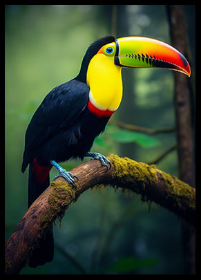 Keel Billed Toucan Jungle Wild Bird Wall Art Print Tropical Bird Wall Decor