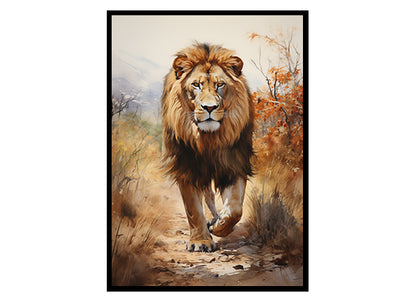 Roaring Elegance Lion Posters, Safari Animal, Jungle Print, Lion Art Poster Print
