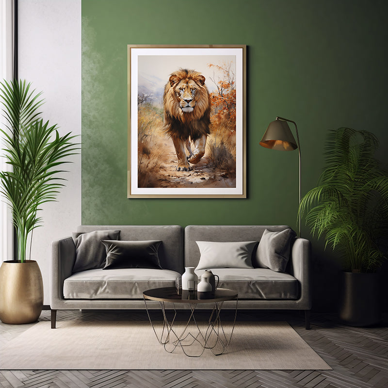 Roaring Elegance Lion Posters, Safari Animal, Jungle Print, Lion Art Poster Print