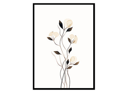 Blossom Bliss Elegant Floral Line Drawings Print Your Wall Art , Flower Wall Art Print Poster