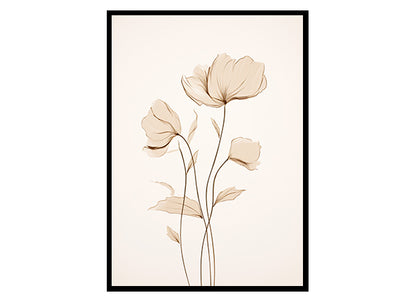 Elevate Your Walls with Line Drawing Art Prints Flower Wall Art Decor Print Poster