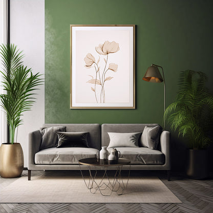 Elevate Your Walls with Line Drawing Art Prints Flower Wall Art Decor Print Poster
