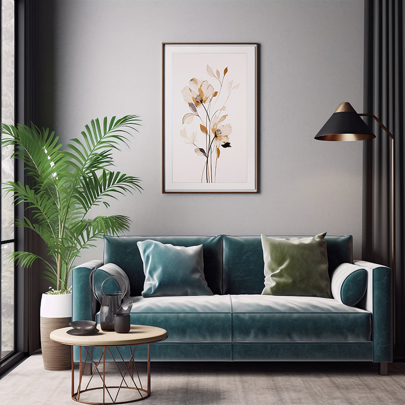 Botanical Harmony Elegant Floral Line Drawings, Flower Wall Print Poster