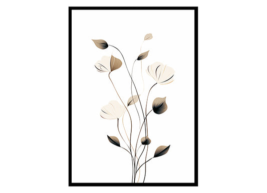 Floral Simplicity Minimalist Botanical Prints, Flower Wall Art Print Poster
