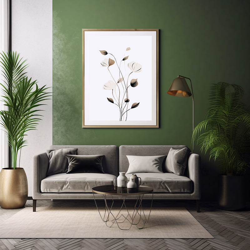 Floral Simplicity Minimalist Botanical Prints, Flower Wall Art Print Poster