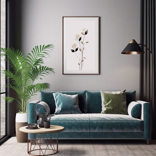 Floral Line Art Prints - Instant Wall Elegance, Flower Wall Art Print 