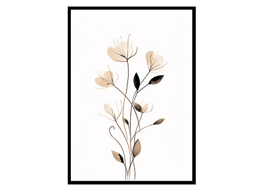 Infinite Bloom Floral Line Drawings, Flower Wall Art Decor