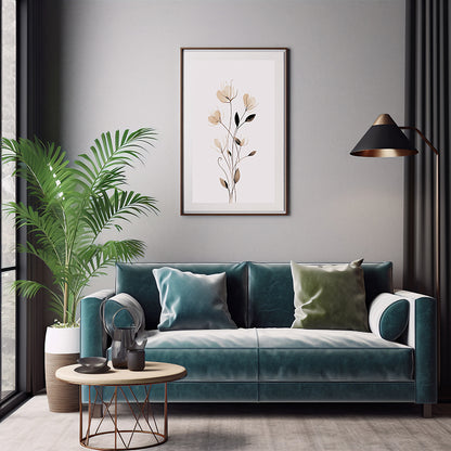 Infinite Bloom Floral Line Drawings, Flower Wall Art Decor