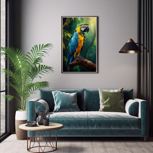 Macaw Parrot Jungle Bird Poster Wall Art Print Exotic Tropical Bird Print