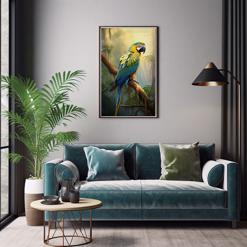 Macaw Parrot Jungle Bird Poster Wall Art Print Tropical Exotic Bird Poster