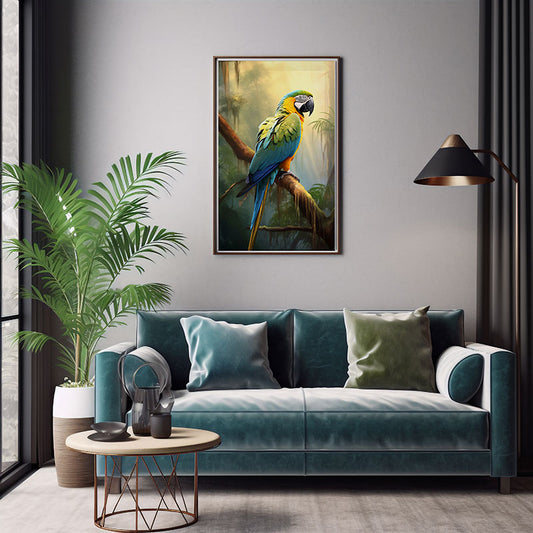Macaw Parrot Jungle Bird Poster Wall Art Print Tropical Exotic Bird Poster