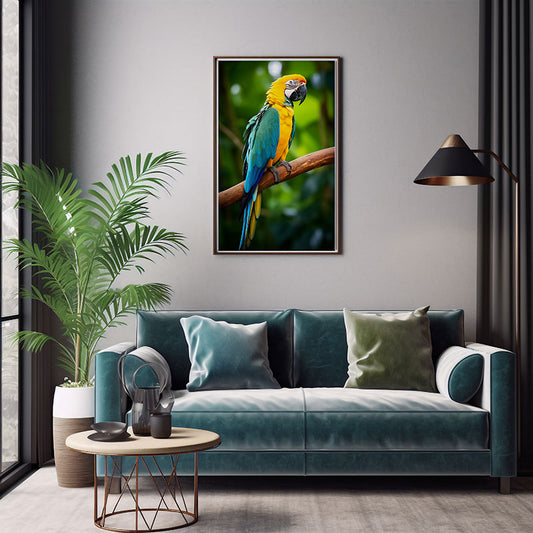 Macaw Parrot Jungle Bird Poster Wall Art Decor Tropical Exotic Bird Poster