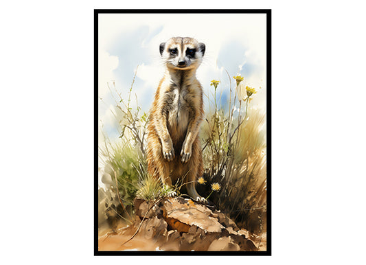 Meerkat Marvels Safari Art Posters, Jungle Print, Wildlife Art Decor 