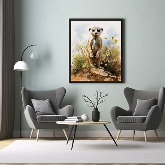 Meerkat Marvels Safari Art Posters, Jungle Print, Wildlife Art Decor 