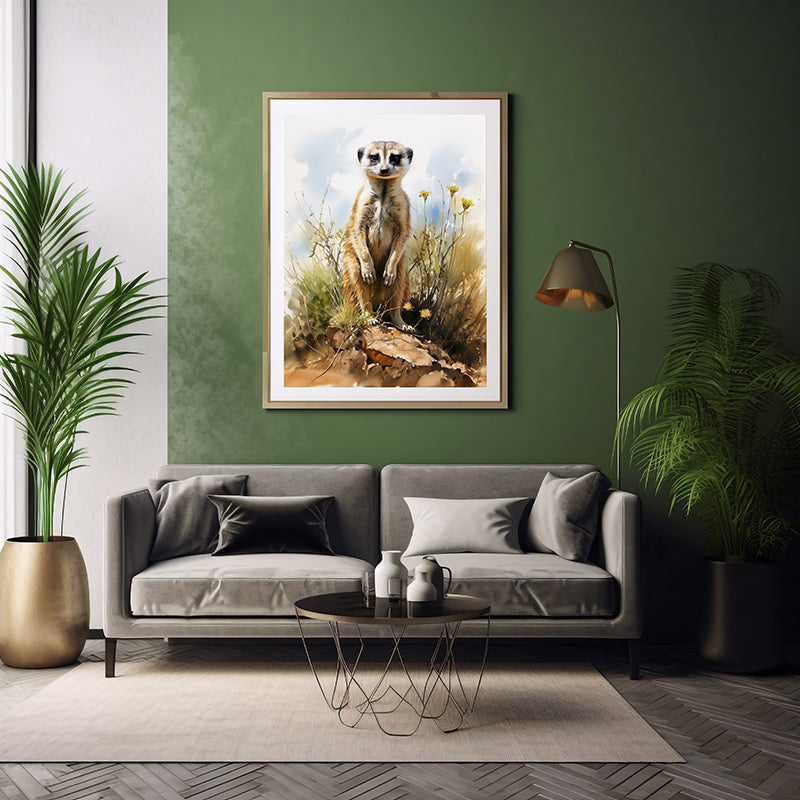 Meerkat Marvels Safari Art Posters, Jungle Print, Wildlife Art Decor 
