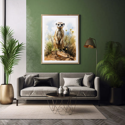 Meerkat Marvels Safari Art Posters, Jungle Print, Wildlife Art Decor 