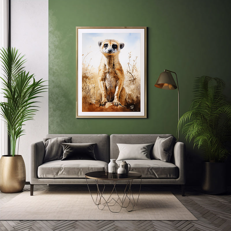 Meerkat Wonder Wildlife Art Prints, Jungle Poster, Meerkat Art Print