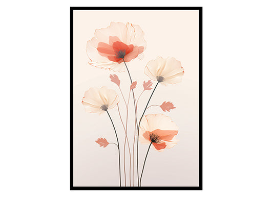Floral Essence Line Art Posters, Flower Wall Art Decor