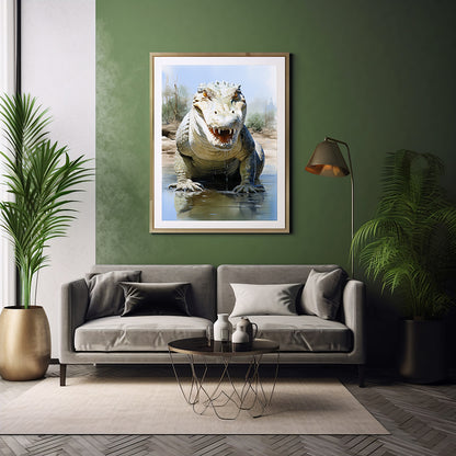 Wild Beauty Crocodile Art Prints, Jungle SafariPoster,  Wildlife Art Print