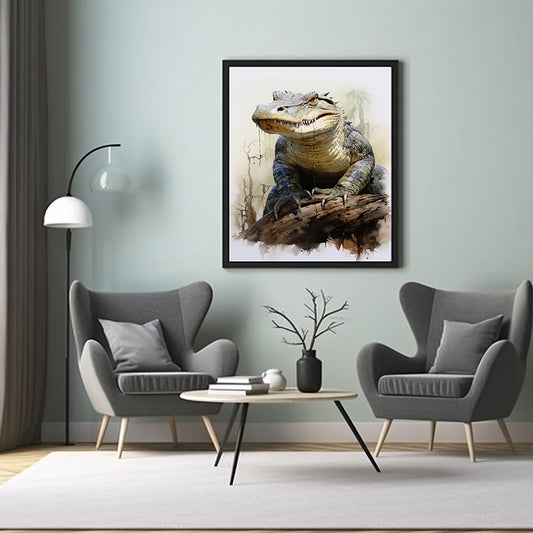 Crocodile Poster, Crocodile , Safari Animal, Jungle Poster,  Wildlife Art, Croc Art Print