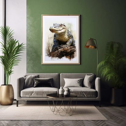 Crocodile Poster, Crocodile , Safari Animal, Jungle Poster,  Wildlife Art, Croc Art Print