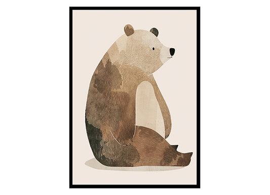 Nursery Art Illustration for a Bear Wall Art Decor Poster Print