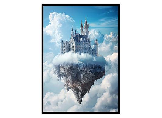 Majestic Castle in the Clouds Wall Art Decor Poster Print