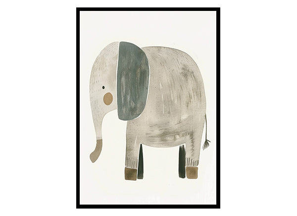 Nursery Art Illustration for a Elephant Wall Art Decor Poster Print