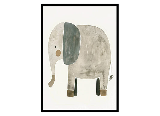 Nursery Art Illustration for a Elephant Wall Art Decor Poster Print