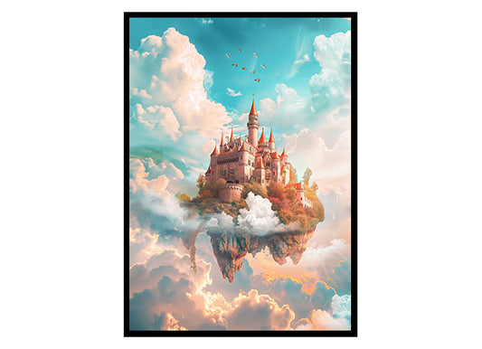 Fairytale Castle Among the Clouds Wall Art Decor Poster Print