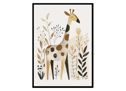 Nursery Art Illustration for a Giraffe Wall Art Decor Poster Print