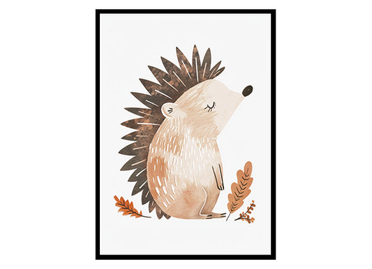 Nursery Art Illustration for a Hedgehog Wall Art Decor Poster Print