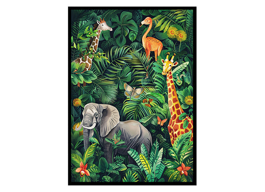 Jungle Safari Expedition Wall Art Decor Poster Print