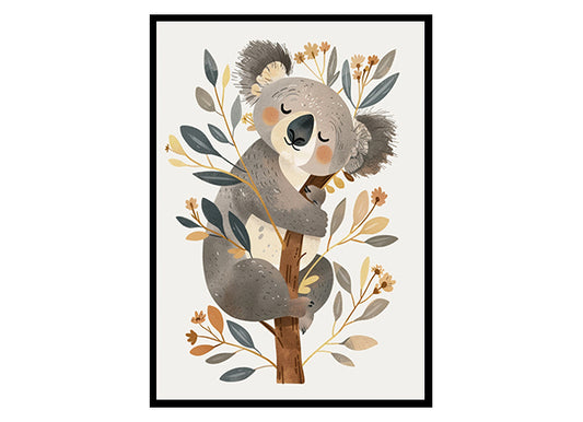 Nursery Art Illustration for a Koala Wall Art Decor Poster Print