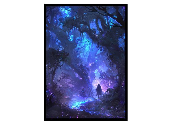 Glowing Trees in a Mystical Forest Wall Art Decor Poster Print