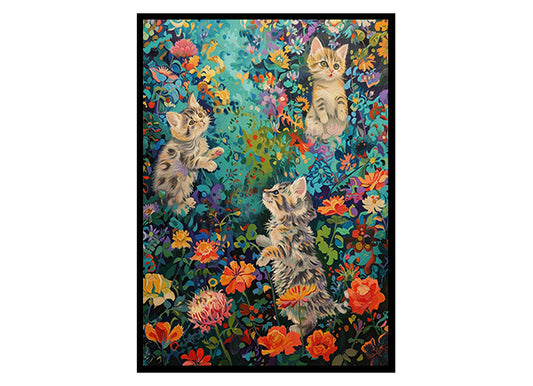Playful Kittens Frolic Wall Art Decor Poster Print