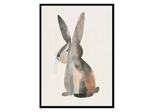 Nursery Art Illustration for a Rabbit Wall Art Decor Poster Print