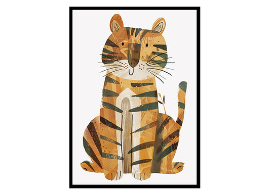 Nursery Art Illustration for a Tiger Wall Art Decor Poster Print