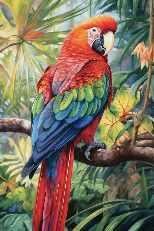 Parrot Bird Print, Bird Poster, Bird Wall Art, Jungle Print, Parrot Poster