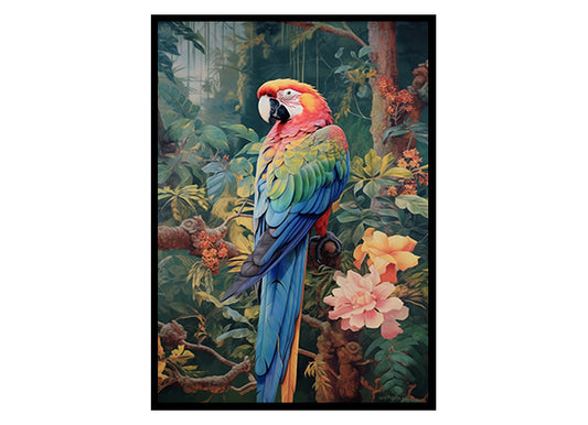 Parrot Bird Print, Bird Poster, Bird Wall Art, Tropical Print, Parrot Poster
