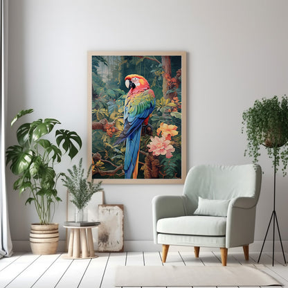 Parrot Bird Print, Bird Poster, Bird Wall Art, Tropical Print, Parrot Poster