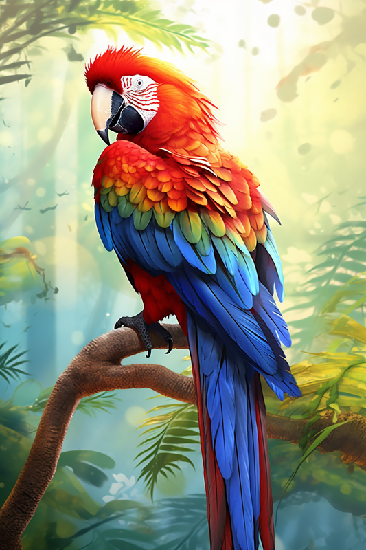 Parrot Bird Print, Bird Poster, Bird Wall Art, Parrot Wall Decor, Parrot Poster
